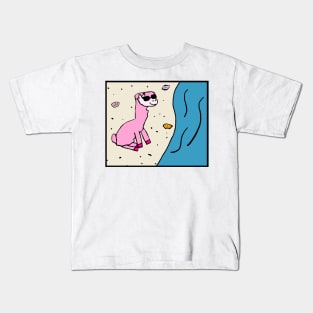 Dodie the Llama at the Beach Kids T-Shirt